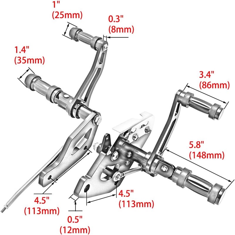 FENGREN Motorcycle Forward Controls Footpegs Levers Linkages Compatible with Kawasaki Vulcan 900 VN900 Classic 2006-2023 - Image 5